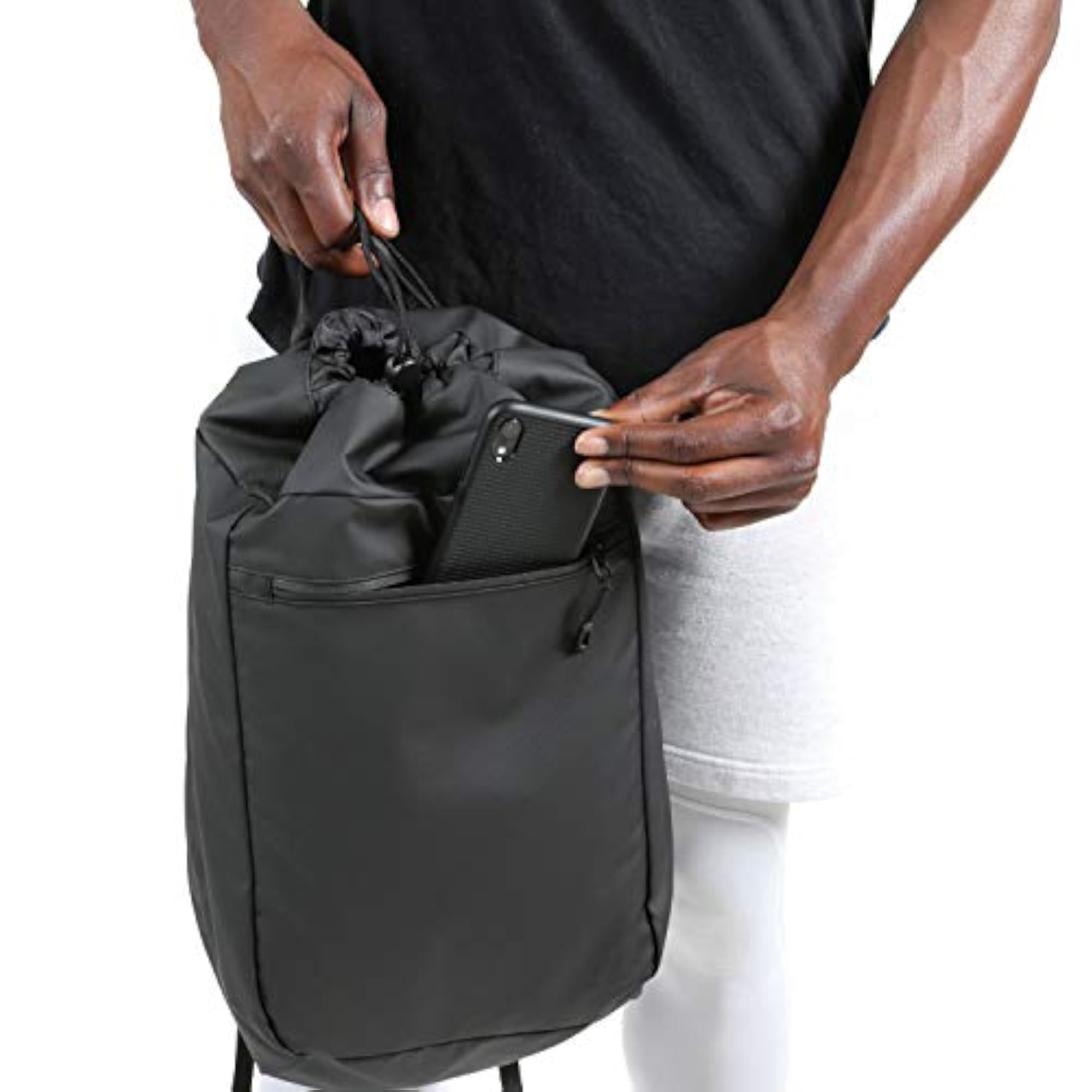 Stride 16L Cinch Drawstring Backpack, Matte Black